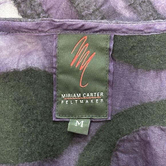 Miriam Carter Feltmaker Sheer Top Women Medium Purple Wool Art to Wear Lagenlook - Picture 10 of 10